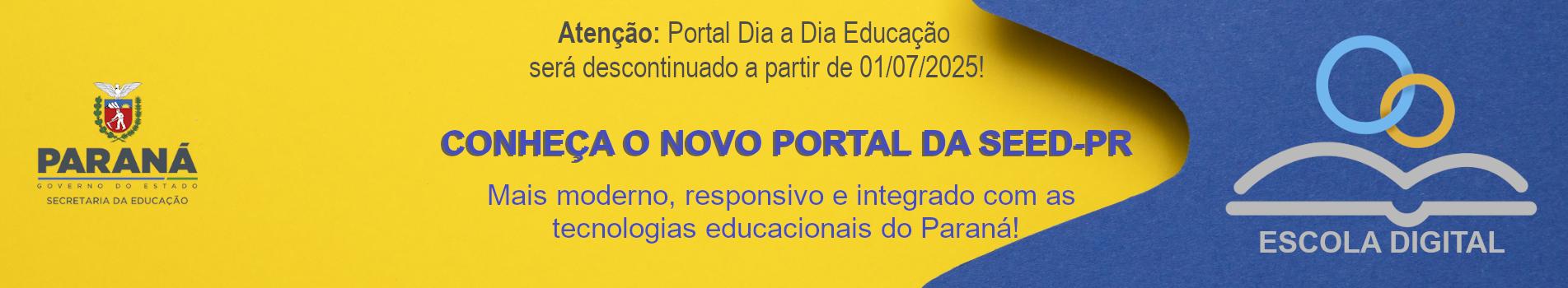 Banner do Novo Portal Educacional Escola Digital