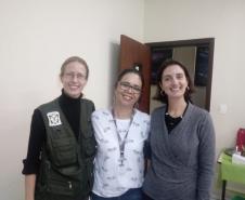 Biólogas Maristela e Dayana e Técnica Pedagógica do NRE AM Norte Eliane