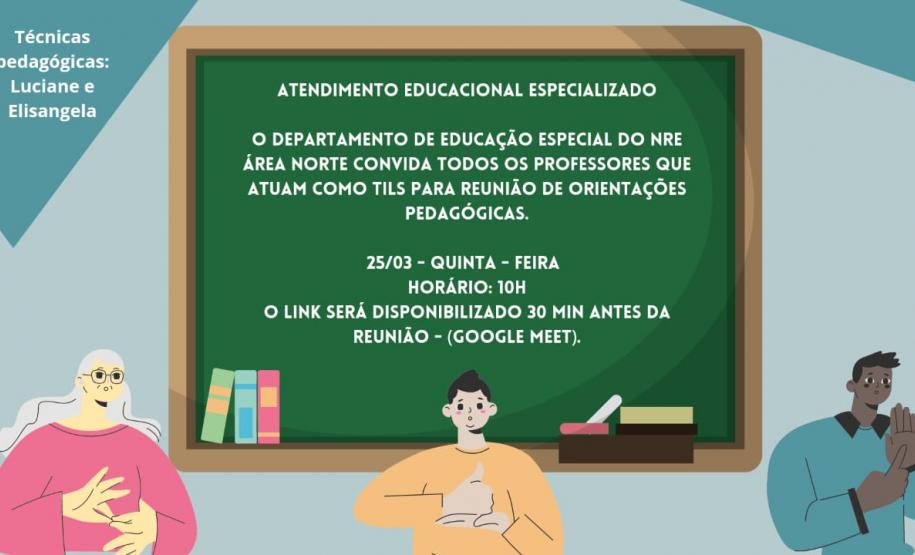 A Equipe da Educação Especial do Núcleo Área Metropolitana Norte, inicia esta semana, um ciclo de reuniões trazendo orientações pedagógicas para todas as demandas de TILS, PAC, PAEE e SRM. 1